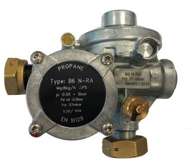 2e traps drukregelaar B6 37mbar Q:8kg/u + meetpunt