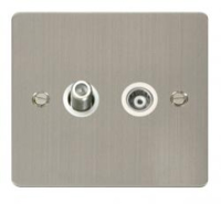 CO-AX/SATELL OUTLETFLATSCREWEDSTAINLESS STEELWHI