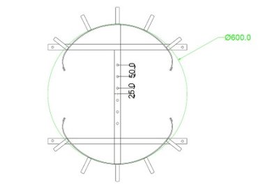 Sorteersysteem 600x110mm (dubbel gemonteerd) zonder lasmand