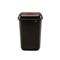 Black Bin with Brown Flip Lid 50L