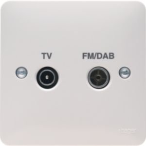 Hager Sollysta TV & FM/DAB Socket White WMDX