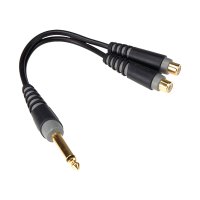 Klotz AYU-4 - 6.35mm Mono Jack - Twin Female Phono Sockets