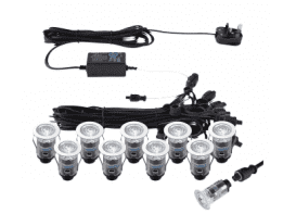 DECK LIGHT KIT 10pcs 25mmC/O Blue +6k