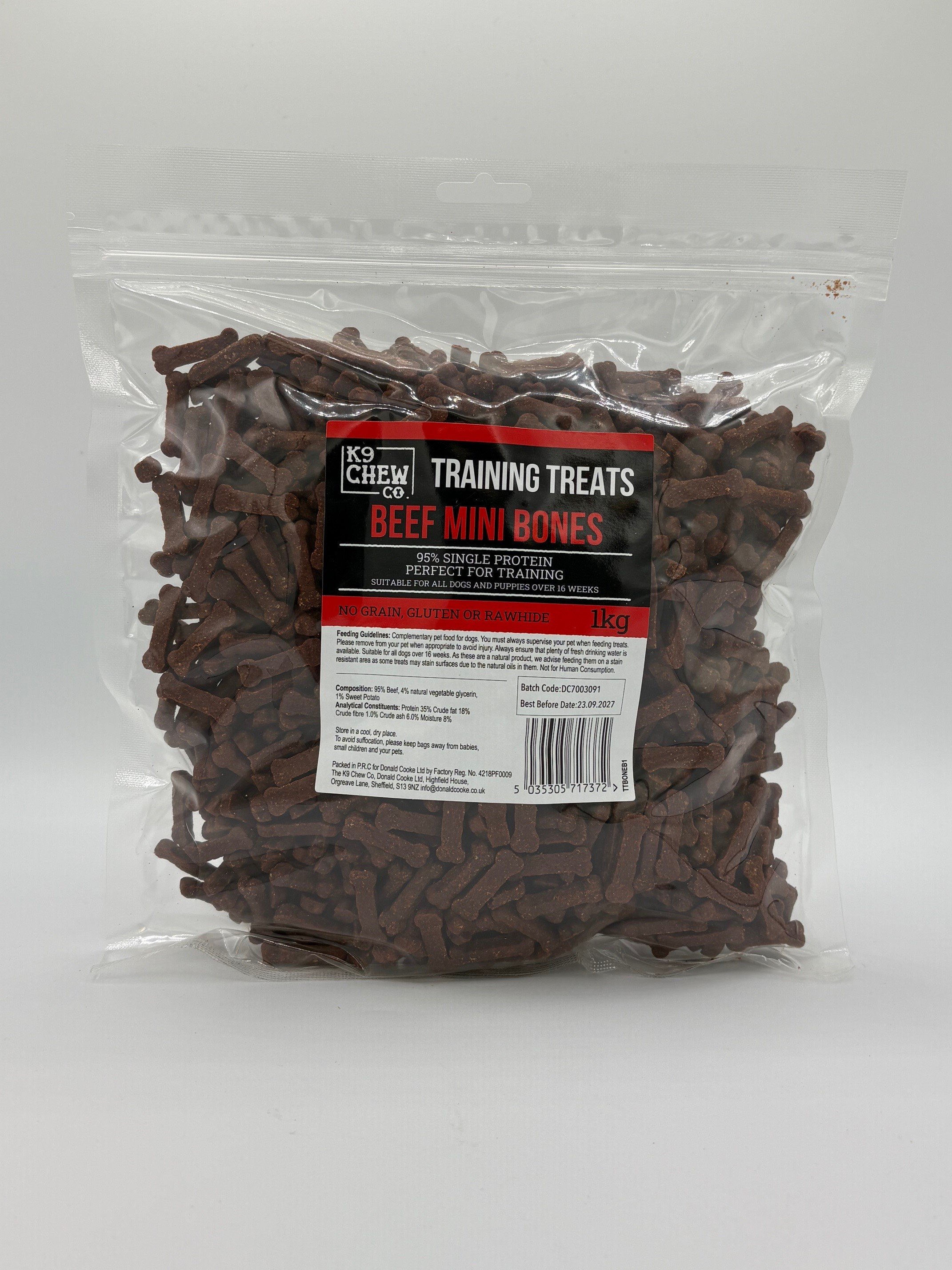 K9 Chew Co. Mini Bone Training Treats Beef 1kg