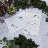 Geometric Greenery Evening Invitations & Envelopes - Pack of 25