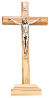 Olive Wood Standing Crucifix  7 inch   (11654)