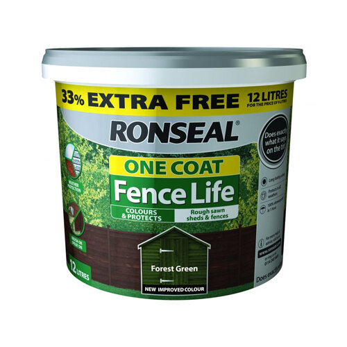 Buy Ronseal One Coat Fence Life Forest Green 9L Plus 33 Free Online