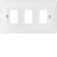 SOLLYSTA 3 GANG GRID PLATE WHITE