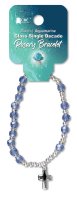 Glass Rosary Bracelet/March/Header Card  (63853)