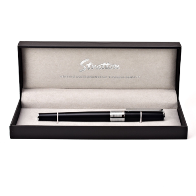 Stratton Rollerball Pen - Black & Silver