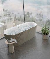 REED FLUTED 1700X750MM FREESTANDING AIR JET SYSTEM WHIRLPOOL BATH COLOURED