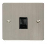 RJ11 OUTLET FLAT SCREWED STAINLESS STEEL BLACK