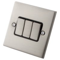Stainless Steel Switch 3 Gang 2 Way