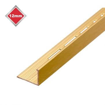 L-Shaped Tile Trim Brushed Matt Gold 12mm 2.4m