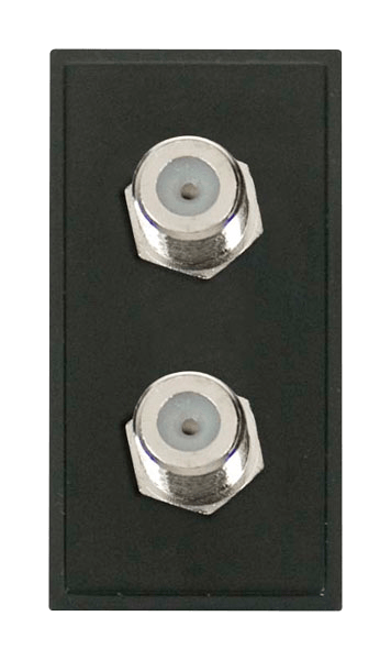 Click New Media Twin Satellite Socket Black MM406BK