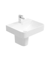 HORIZON 55CM 1TH SQUARE BASIN & SEMI PEDESTAL