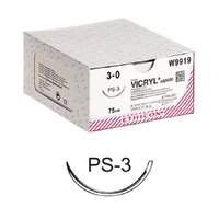Johnson & Johnson 3/0 Vicryl Rapide Sutures - 75cm x 12 16mm, 3/8 Circle, CC - DMI Dental Supplies Ireland - Next Day Delivery