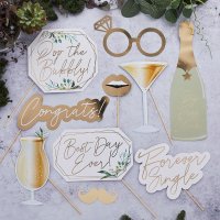 Geometric Greenery Photo Booth Props - Pack of 10
