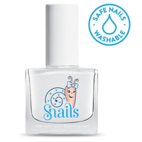 Natural top-coat kids-safe nail polish that washes off with soap and water.