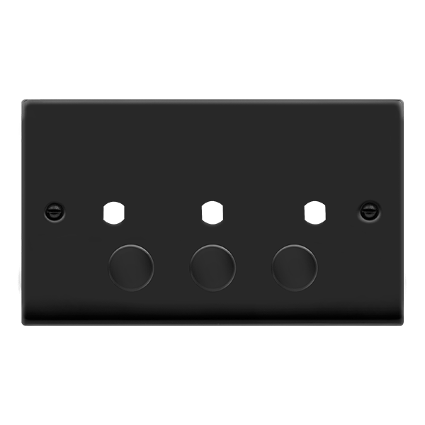 Click Deco 3G Dimmer Plate + Knobs Matt Black Black Insert VPMB153PL