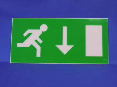 Man Running Arrow Down Exit Box Legend