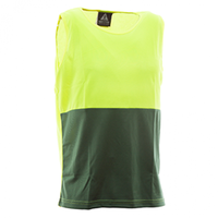 802001 Singlet, Microweave Breathable Fabric, Yellow/Gre