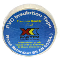 White PVC Insulating Tape 19mm x 33Metre
