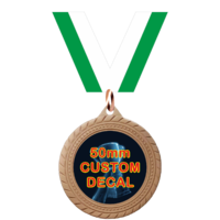 70mm Medal / CUSTOM Centre & GREE Ribbon (B)