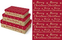 SHIRT BOX XMAS KRAFT RED