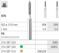 Intensiv SA Diamond Thin Cylinder Torpedo Bur - 6pk Size 009 - DMI Dental Supplies Ireland - Next Day Delivery