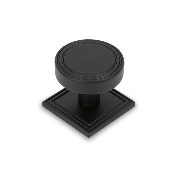 Round Knob and Back Plate Matt Black 37mm Diameter