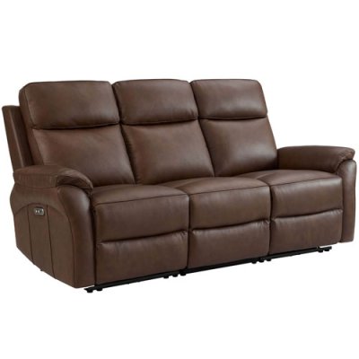 Nard 3 Seater Power Recliner - Brown