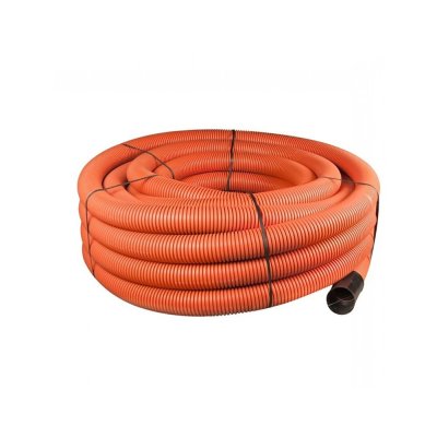 Twinwall Coiled Ducting 110/94mm 50m Coil - Orange