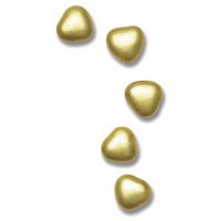 Small Chocolate Hearts Metallic Gold - 15mm