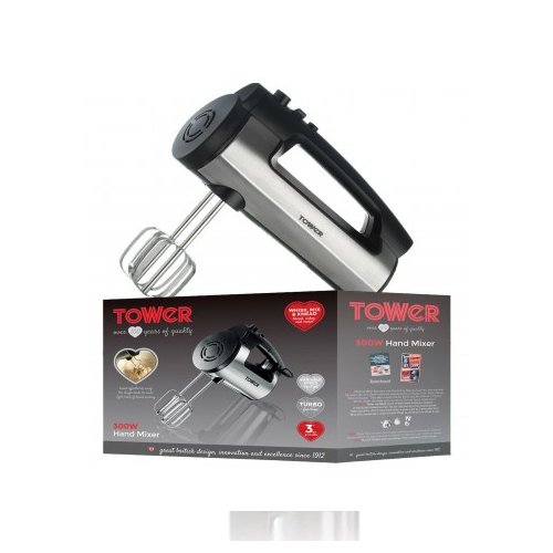 Tower 300W Stainless Steel Hand Mixer | T12016