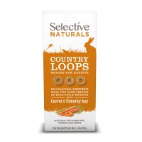 Supreme Selective Naturals Country Loops for Rabbits Guinea Pigs Chinchillas & Degus With Carrot & Timothy Hay 4x60g