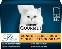 Gourmet Perle Pouch Connoisseur's Duo in Gravy 85g 12pk x 4