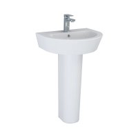 Tucker French Wave / Marlowe Round 550mm Pedestal Basin One Taphole