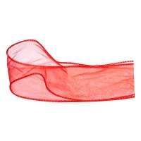 Wired Organza Ribbon Red - 70mm x 25m