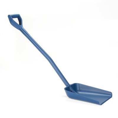 Ergonomic detectable one piece shovel