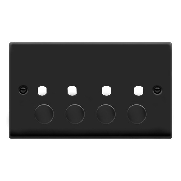 Click Deco 4G Dimmer Plate + Knobs Matt Black Black Insert VPMB154PL
