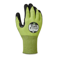 Traffi X-Dura Latex Microfoam Glove, Cut Level C, Green/Black, Pair