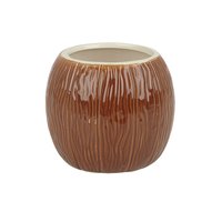 Ceramic Coconut Tiki Mug 500ml Medium Brown