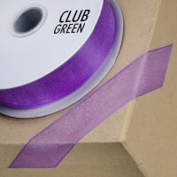 Woven Edge Organza Ribbon Purple - 38mm x 25m