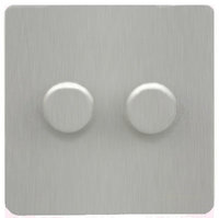 DETA Screwless 2gang Dimmer Satin Chrome | LV0201.0431