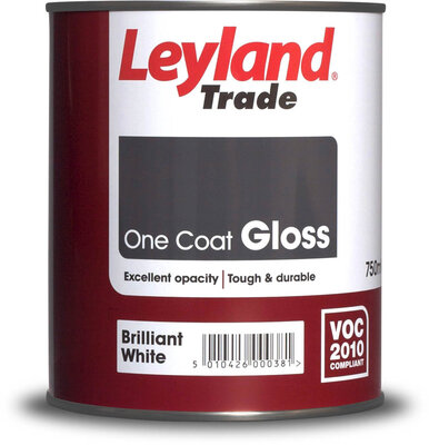 Leyland One Coat Gloss Paint Brilliant White 750ml