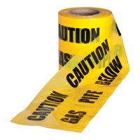 ProSolve GAST Underground Warning Tape for Gas Mains 150mm x 365m (Yellow & Black)