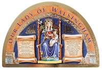 Wood Plaque/Icon/Gold Foil/Walsingham   (33995/WALSINGHAM)