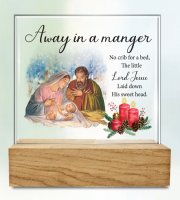 Glass Plaque/Wood Base/Nativity  (89044)