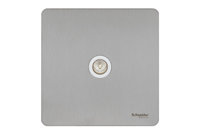 Schneider Ultimate Screwless Single TV/FM CO-AX Stainless Steel white|LV0701.0957